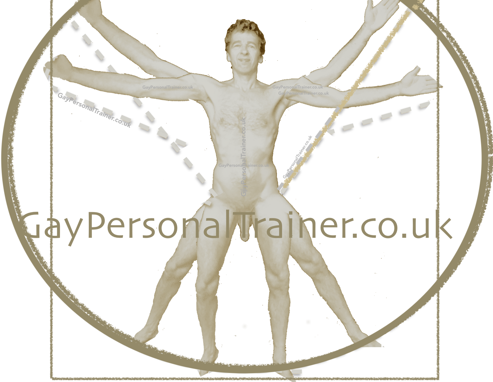 naked man vitruvian man style